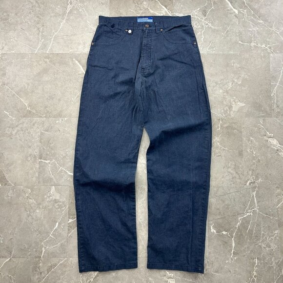 Vintage Rocawear Pants Mens 34 Linen Baggy Loose Embroidered Hip Hop Rap Jay Z - Picture 1 of 13